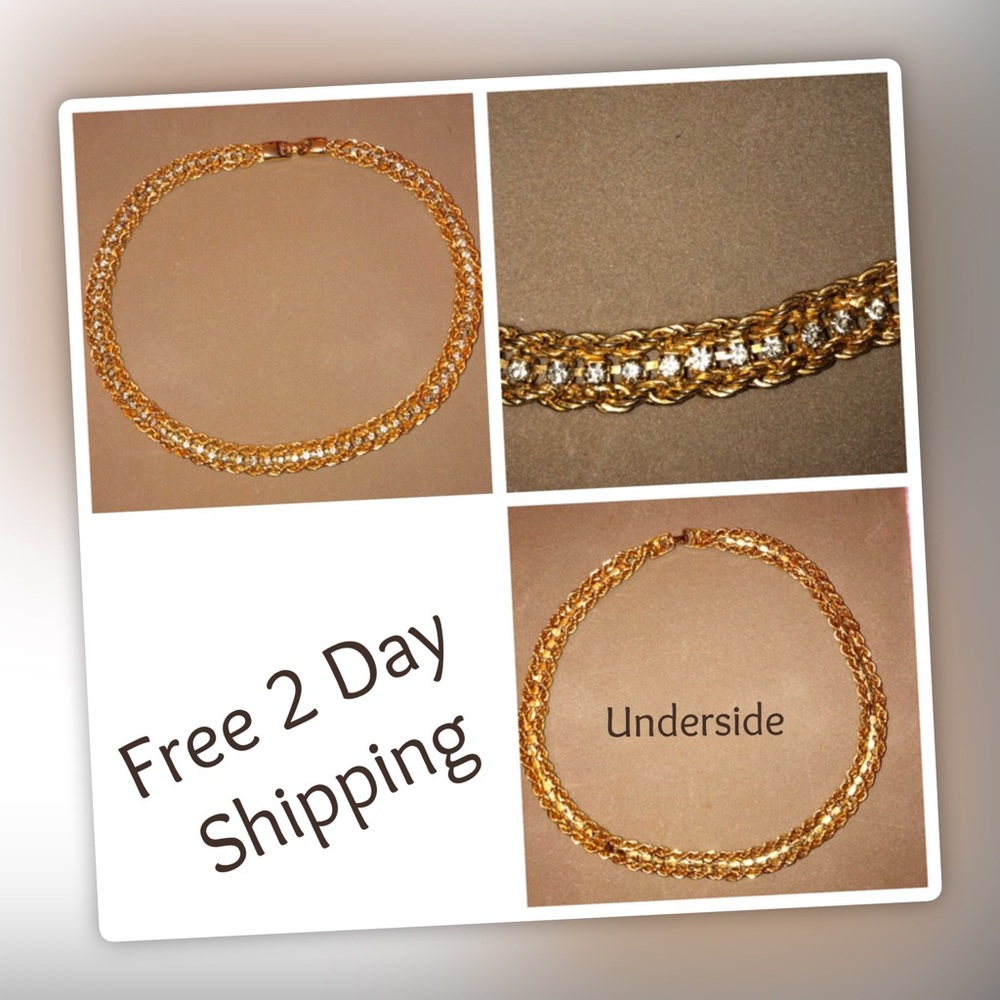 Gold plated Rhinestone Necklace